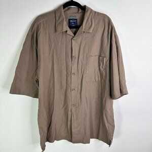 Trust Men's Brown Button Down Shirt Size XXL